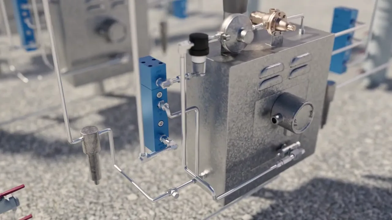 Render of a CATCO process controller unit at an industrial site